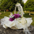 Fashion design satin decoration bridal party wedding flower girl basket